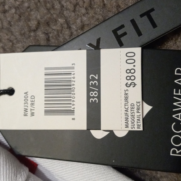 ROCAWEAR Red and white Slim skinny fit pants W38L32 - Picture 3 of 8